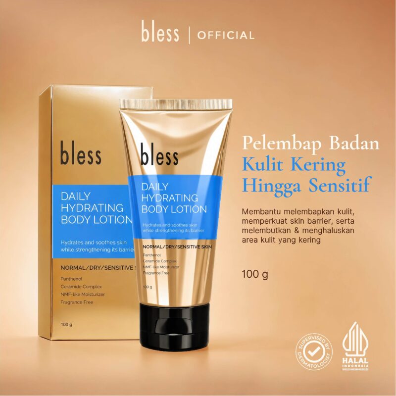 Bless Daily Hydrating Body Lotion 100ml - Pelembap Badan Kulit Kering Hingga Sensitif | Panthenol | Ceramide Complex
